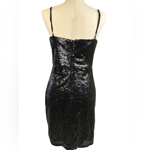 Lulus forever your girl black sequined body con dress size large preowned - Picture 4 of 8
